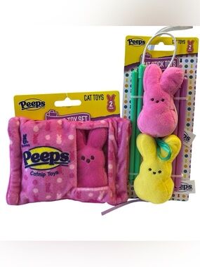 Peeps Plush Catnip & Cat Teaser Toy Set